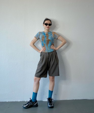 Brown Pleated Shorts #250409